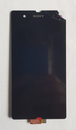 Изображение LCD displeja skārienekrāna ciparu pārveidotāja komplekts Sony Xperia Z L36 LT36 L36H C6602 C6603 C6606 Melns Jauns  ar Defektu