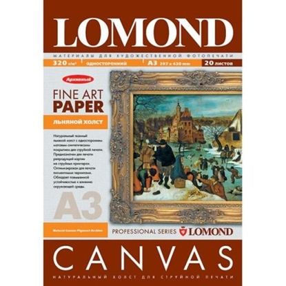 Picture of Lomond Fine Art Canvas Ultra Bright 340g/m2 A3, 20 sheets