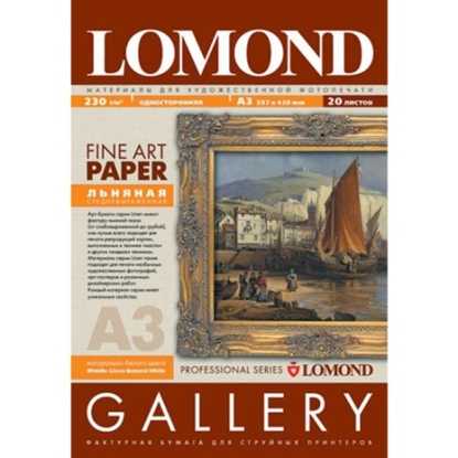 Picture of Lomond Fine Art Paper Gallery Linen 230g/m2 A3, 20 sheets, Coarse Natural White