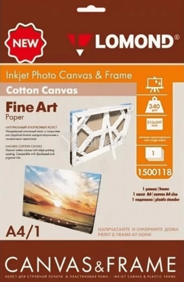 Picture of Lomond Frame + Fine Art Canvas Ultra Bright 340g/m2 A4, 1 sheet