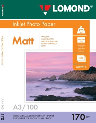 Attēls no Lomond Photo Inkjet Paper Matte 170 g/m2 A3, 100 sheets, double sided