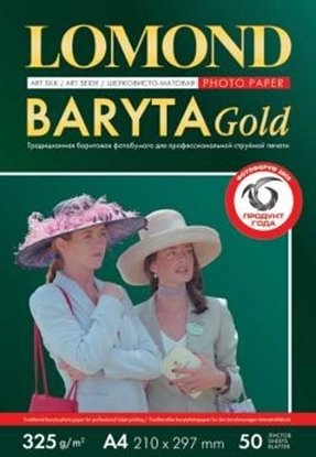 Attēls no Lomond Premium Gold Baryta Photo Paper Art Silk 325 g/m2 A4, 20 sheets