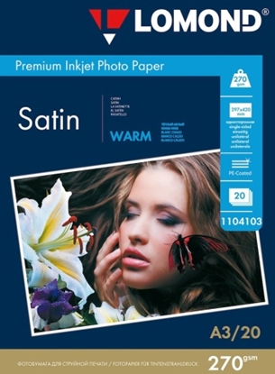 Attēls no Lomond Premium Photo Paper Satin 270 g/m2 A3, 20 sheets, Warm