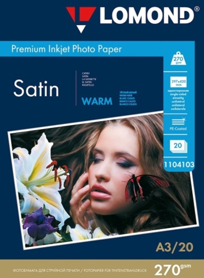 Picture of Lomond Premium Photo Paper Satin 270 g/m2 A3, 20 sheets, Warm