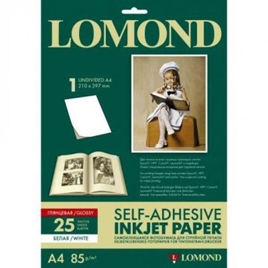 Picture of Lomond Self Adhesive Inkjet Photo Paper Glossy A4, 25 sheets