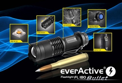 Picture of Lukturis everActive FL-180 1xAA baterija vai 1x14500 Li-ion CREE XP-E2 100-200lum