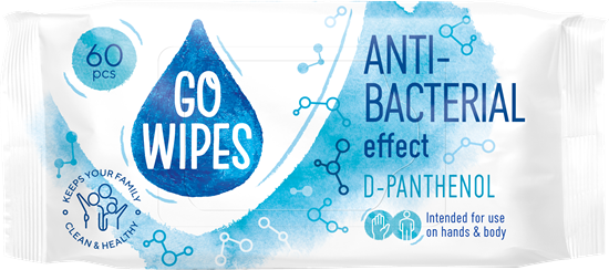 Изображение Mitrās salvetes GOWIPES Antibact D-Panthenol 60 gab.