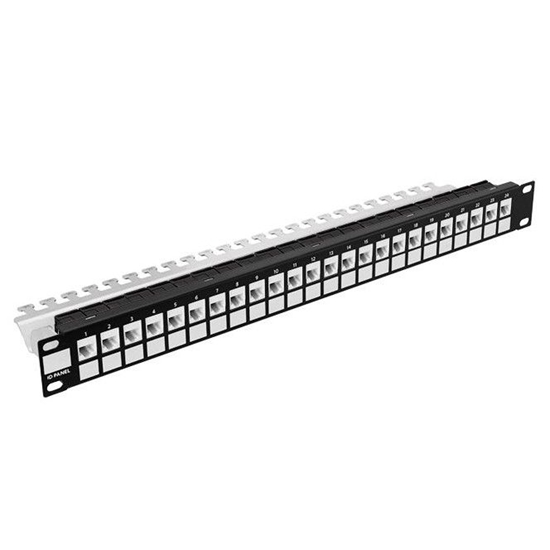 Picture of Modular patch panel 24-Port 19" 1U Black