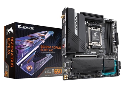 Attēls no Pagrindinė plokštė Gigabyte  B650M AORUS ELITE AX 1.0 M/B  Processor family AMD  Processor socket