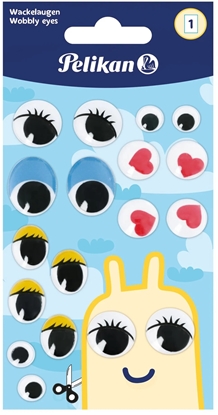 Изображение Pelikan stickers googly eyes STWA colorful  1 sheet (101653)