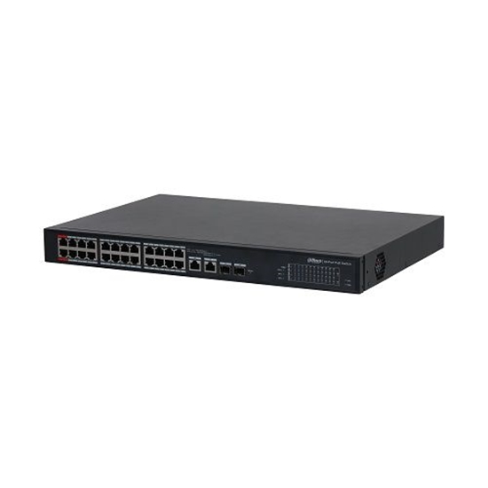 Изображение PoE šakotuvas valdomas 100Mbps 24portų+2G uplink + 2SFP, Hi-PoE