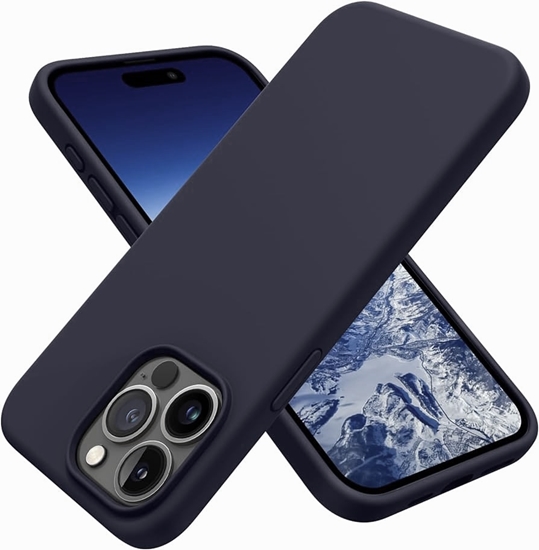 Изображение Riff Plāns & Mīksts silikona aizmugures maks ar mīkstu iekšpusi priekš Apple iPhone 15 Dark blue