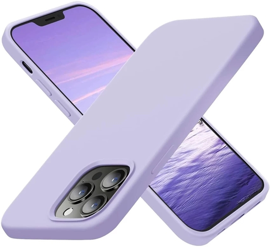 Изображение Riff Plāns & Mīksts silikona aizmugures maks ar mīkstu iekšpusi priekš Apple iPhone 15 Plus Lavander