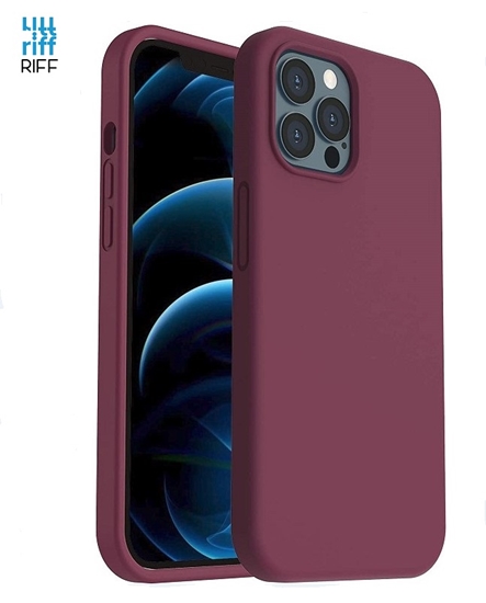 Изображение Riff Plāns & Mīksts silikona aizmugures maks ar mīkstu iekšpusi priekš Apple iPhone 15 Pro Max Bordo