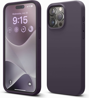 Изображение Riff Plāns & Mīksts silikona aizmugures maks ar mīkstu iekšpusi priekš Apple iPhone 15 Pro Violet