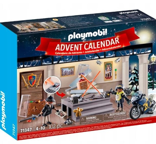 Изображение Rinkinys PLAYMOBIL Christmas Advento kalendorius - Policija muziejaus vagystėje 71347