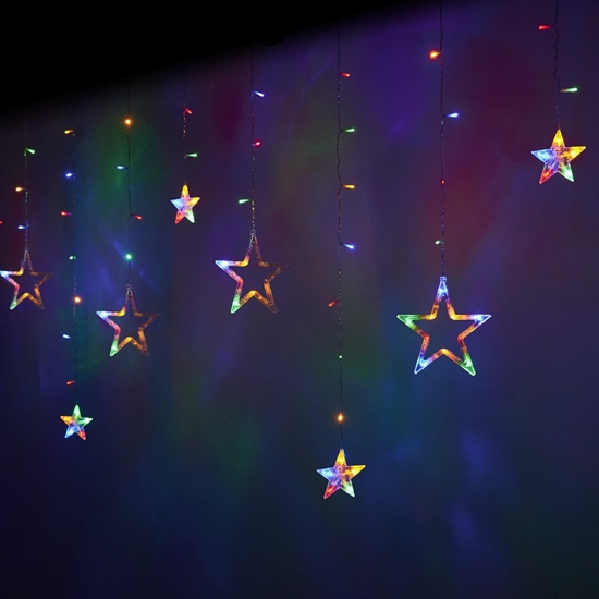 Picture of RoGer LED Lights Curtains Stars 2,5m / 138LED Multicolor