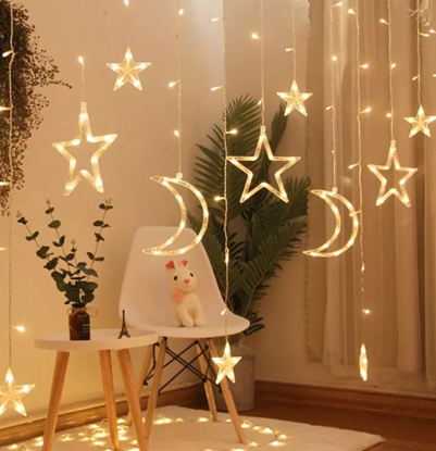 Picture of RoGer Lights Curtains Moon and Stars 138 LED Warm-cold 2.5m