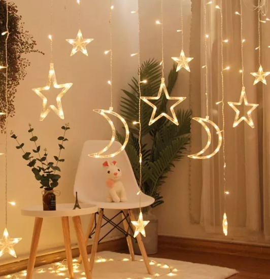 Изображение RoGer Lights Curtains Moon and Stars 138 LED Warm-cold 2.5m