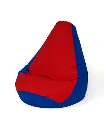 Attēls no Sako bag pear-shaped pouffe dark blue-red L 105 x 80 cm