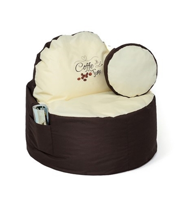 Attēls no Sako bag pouf Coffee brown-beige XXL 120 x 80 cm