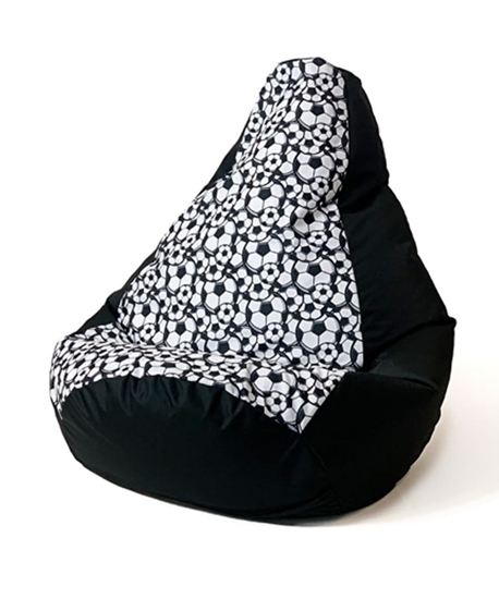 Изображение Sako bag pouffe Pear print black-ball L 105 x 80 cm