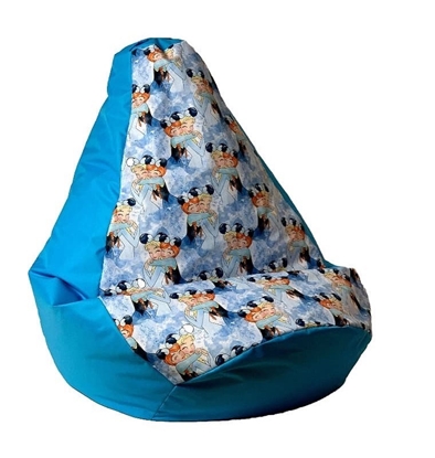 Attēls no Sako bag pouffe pear print blue - Frozen L 105 x 80 cm