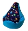 Изображение Sako bag pouffe pear print blue planets XL 130 x 90 cm