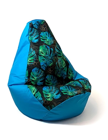 Picture of Sako bag pouffe Pear print blue-monstera L 105 x 80 cm