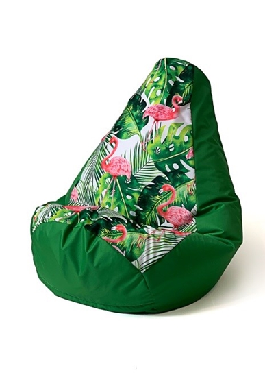 Изображение Sako bag pouffe pear print green-flaming L 105 x 80 cm