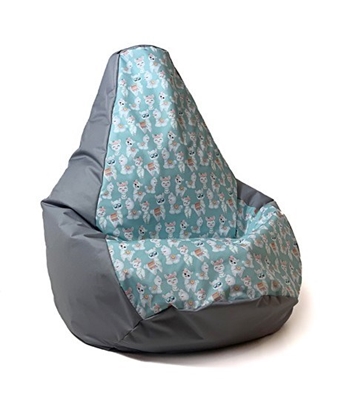 Picture of Sako bag pouffe Pear print grey-lama L 105 x 80 cm