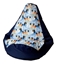 Изображение Sako bag pouffe pear print navy blue - Frozen L 105 x 80 cm