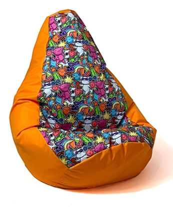 Изображение Sako bag pouffe pear print orange-fairy 2 L 105 x 80 cm