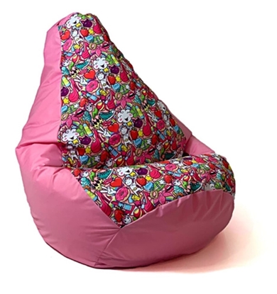 Attēls no Sako bag pouffe pear print pink fairy XL 130 x 90 cm