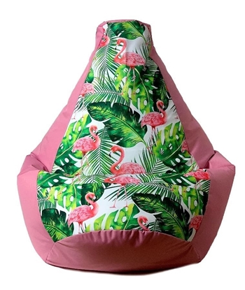 Изображение Sako bag pouffe Pear print pink-flaming L 105 x 80 cm