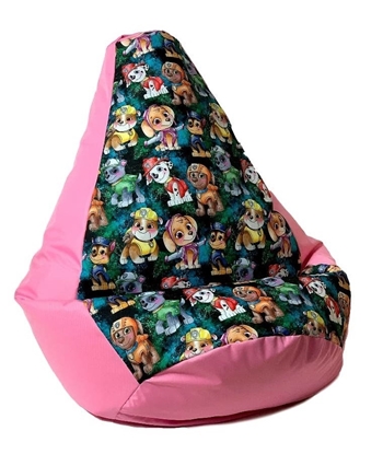 Attēls no Sako bag pouffe Pear print pink-PAW Patrol L 105 x 80 cm