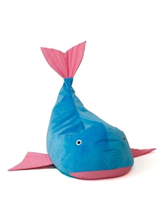 Attēls no Sako bag pouffe Whale blue-pink L 110 x 80 cm