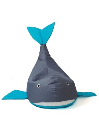 Attēls no Sako bag pouffe Whale grey-blue L 110 x 80 cm
