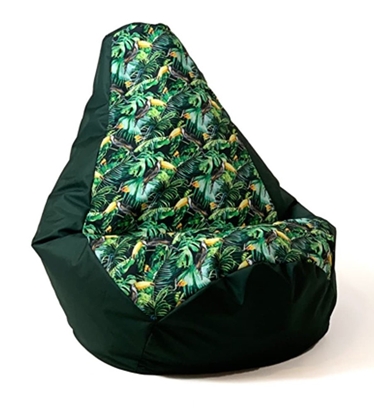 Attēls no Sako sack pouffe pear print black-papua L 105 x 80 cm