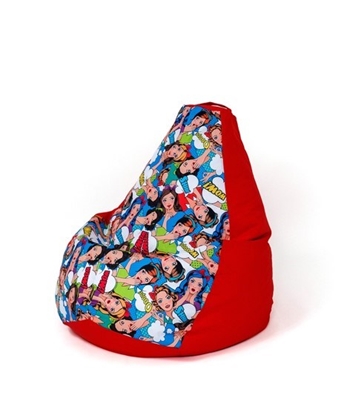 Picture of Sako sack pouffe pear print red-women L 105 x 80 cm