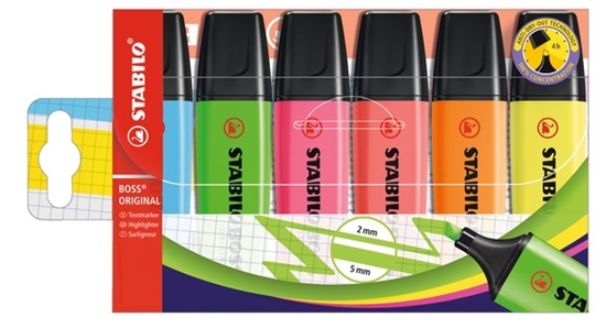 Picture of STABILO BOSS ORIGINAL marker 6 pc(s) Chisel tip Multi