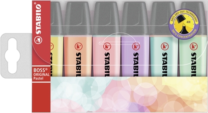 Attēls no STABILO Boss Original Pastel marker 6 pc(s) Chisel tip Lilac, Mint, Peach, Pink, Turquoise, Yellow