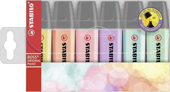 Picture of STABILO Boss Original Pastel marker 6 pc(s) Chisel tip Lilac, Mint, Peach, Pink, Turquoise, Yellow