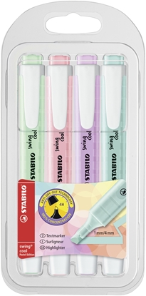 Изображение STABILO swing cool Pastel marker 4 pc(s) Chisel tip Blue, Green, Pink, Purple