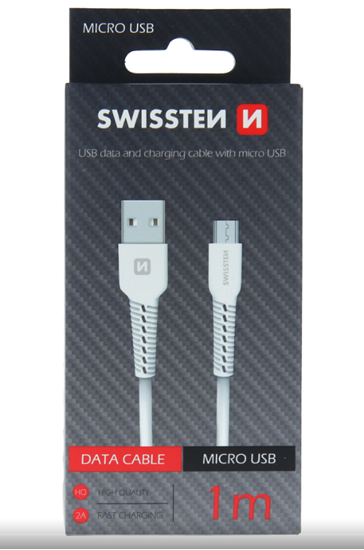 Изображение Swissten Basic Fast Charge 3A Micro USB Data and Charging Cable 1m White