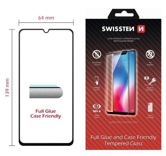 Picture of Swissten Full Face 5D Tempered Glass Samsung Galaxy A40 Black