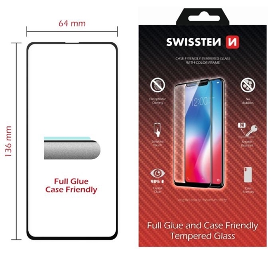 Picture of Swissten Full Face 5D Tempered Glass Samsung Galaxy S10E Black