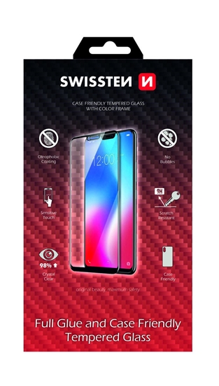 Изображение Swissten Full Face Tempered Glass Huawei P30 Lite Black