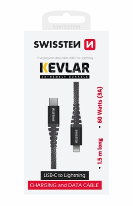 Изображение Swissten Kevlar Data Cable USB-C / Lightning 1.5m / 60w