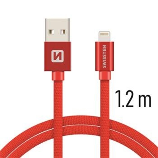 Picture of Swissten Textile Fast Charge 3A Lightning Data and Charging Cable 1.2m